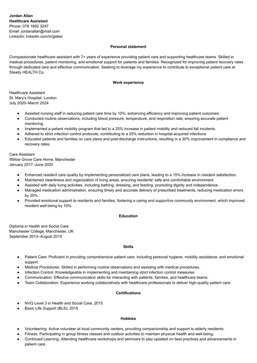 ATS-vänligt CV-prov