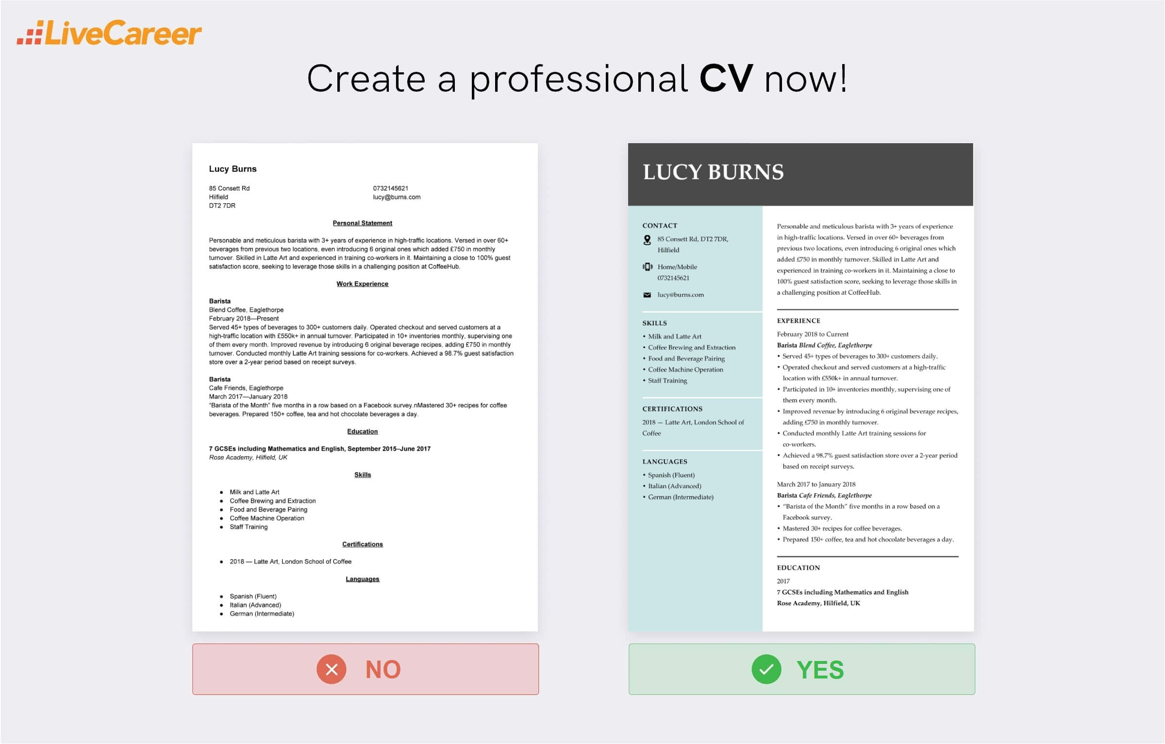 barista cv exempel