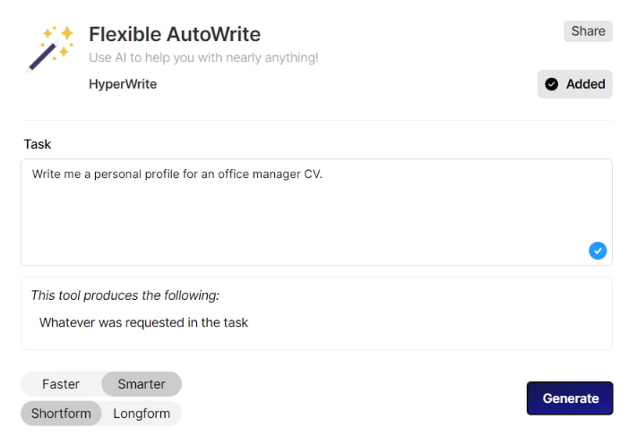 Flexibel AutoWrite i HyperWrite