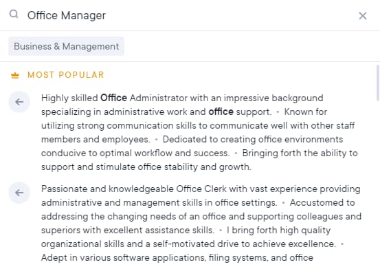 Personligt uttalande i Career.io