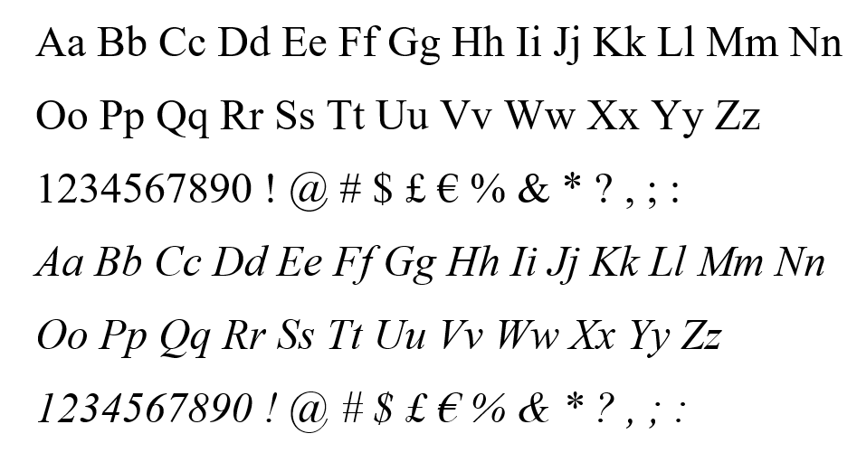 Times New Roman teckensnitt