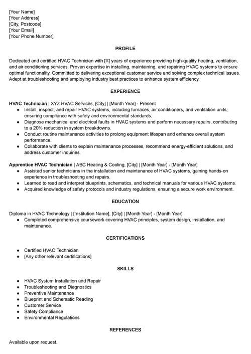 ChatGPT CV med en Livecareer-mall