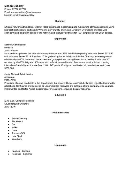 cv byggare