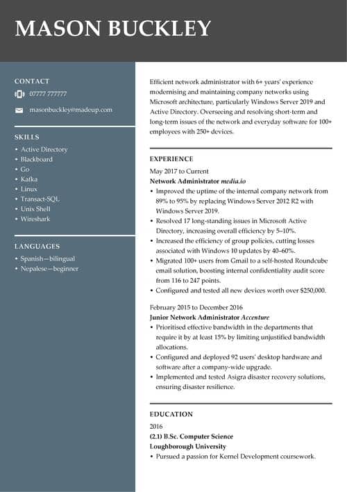 cv byggare