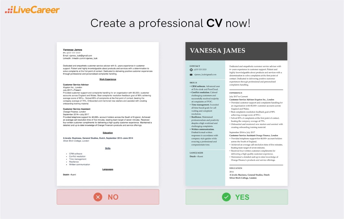 kundtjänstfärdigheter på ett cv