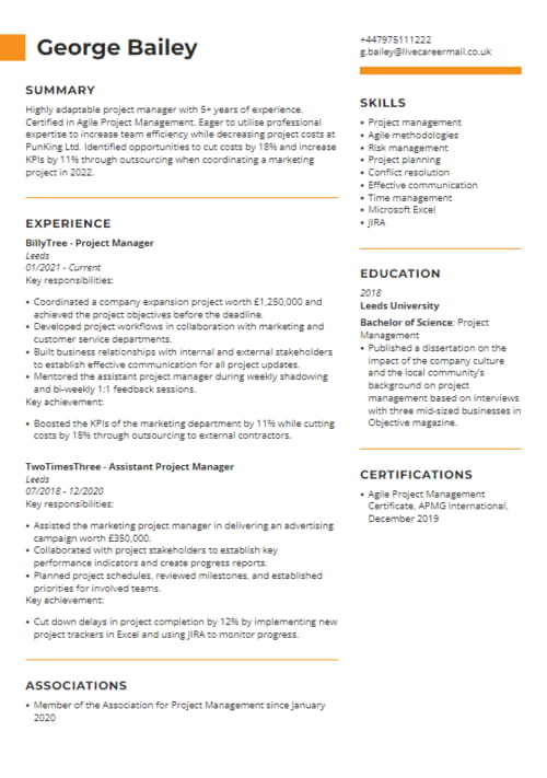 CV-formatmall – omvänt kronologisk CV