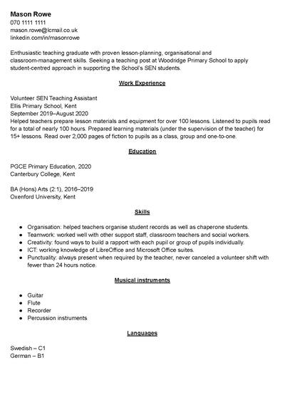 cv byggare
