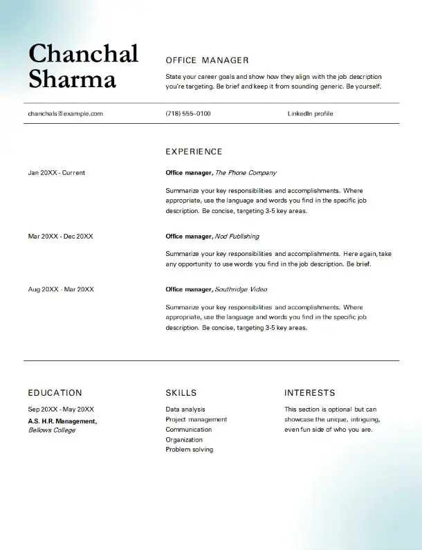 Classic Office Manager Word CV-mall
