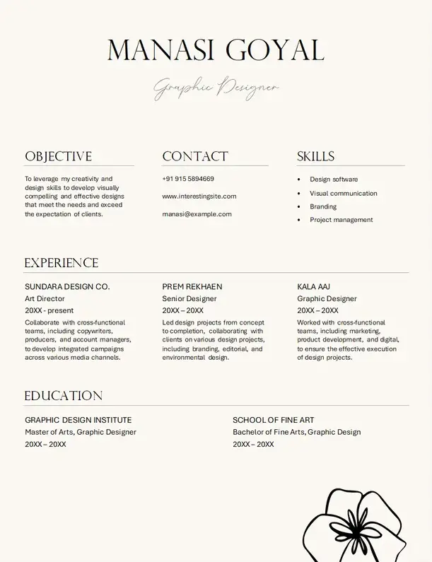 Elefant grafisk design Word CV mall