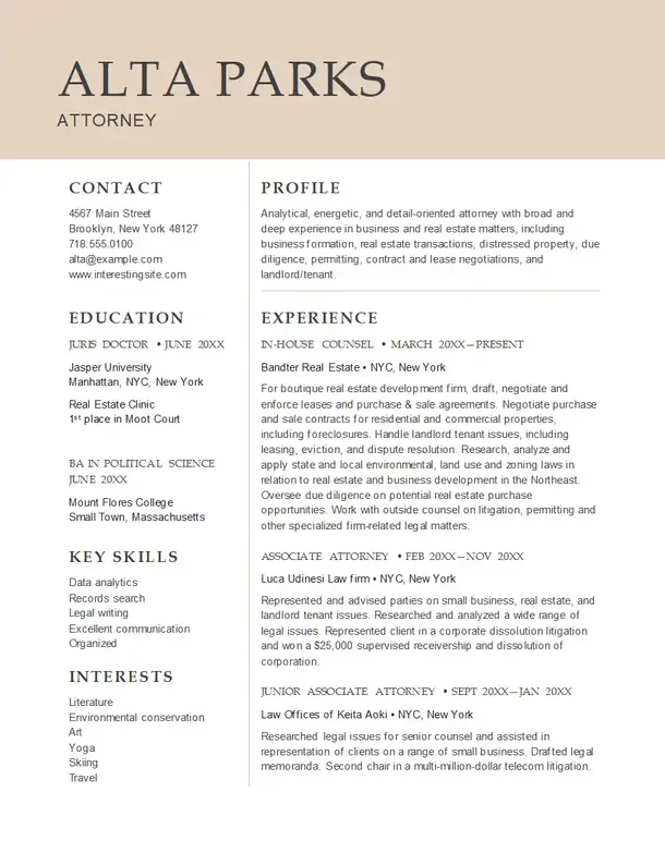 Advokat Word CV-mall