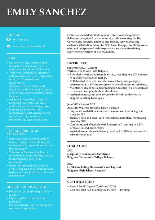 fritidsaktiviteter i ett CV-exempel