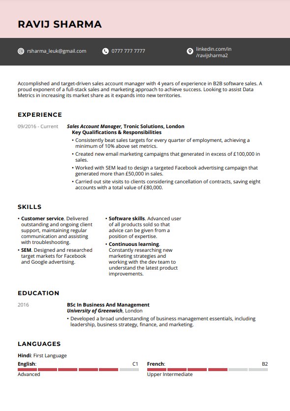 LiveCareer gratis CV-mall