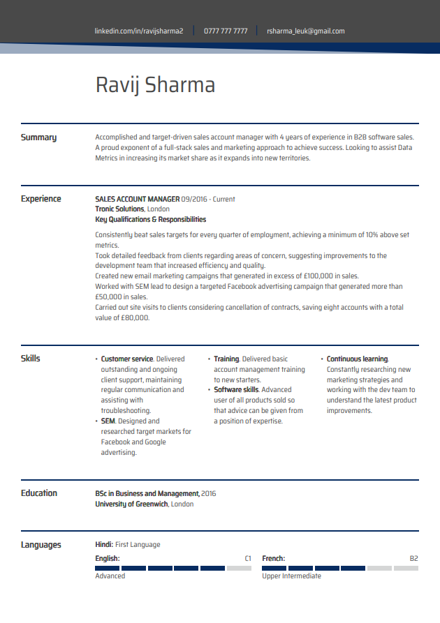 LiveCareer gratis CV-mall