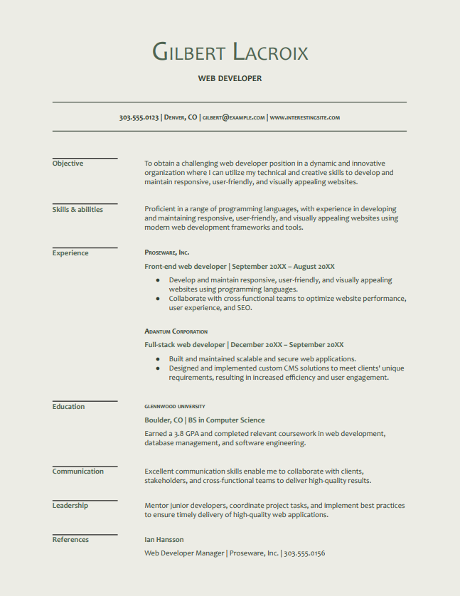 gratis CV-mall för Google Dokument