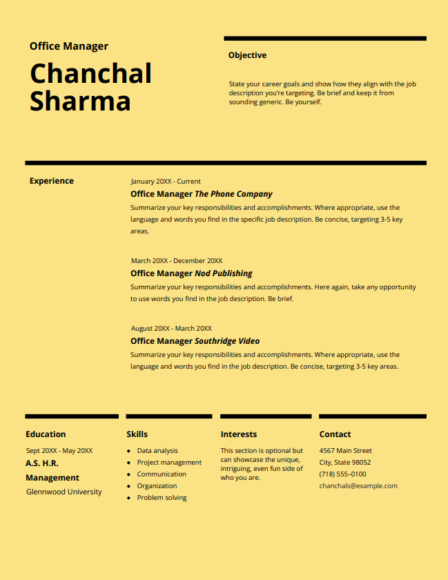 gratis CV-mall för Google Dokument
