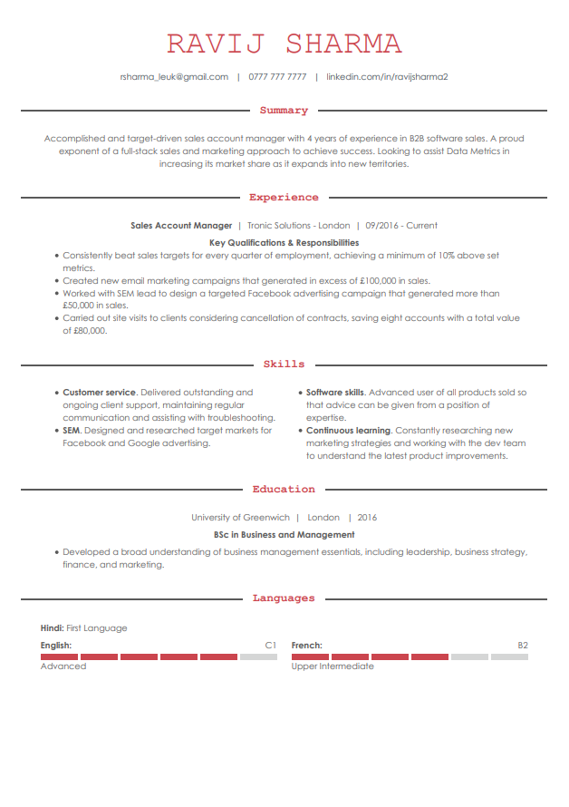 Klassisk CV-mall från LiveCareer
