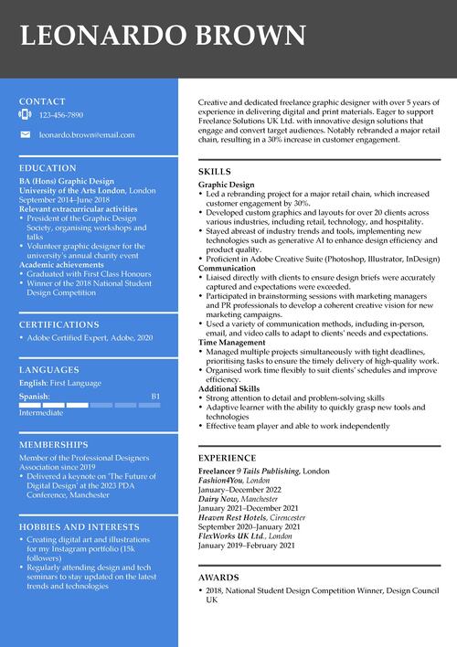 freelancer CV exempel