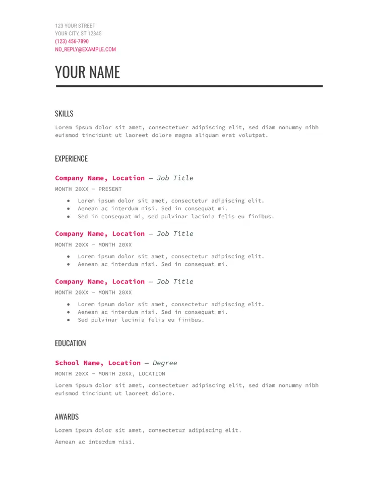 Modern Writer CV-mall