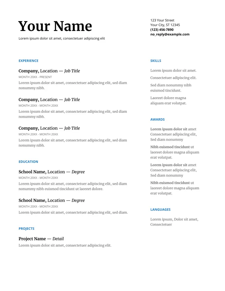 Serif CV mall
