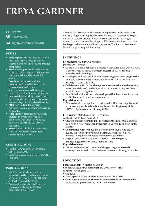 CV Exempel