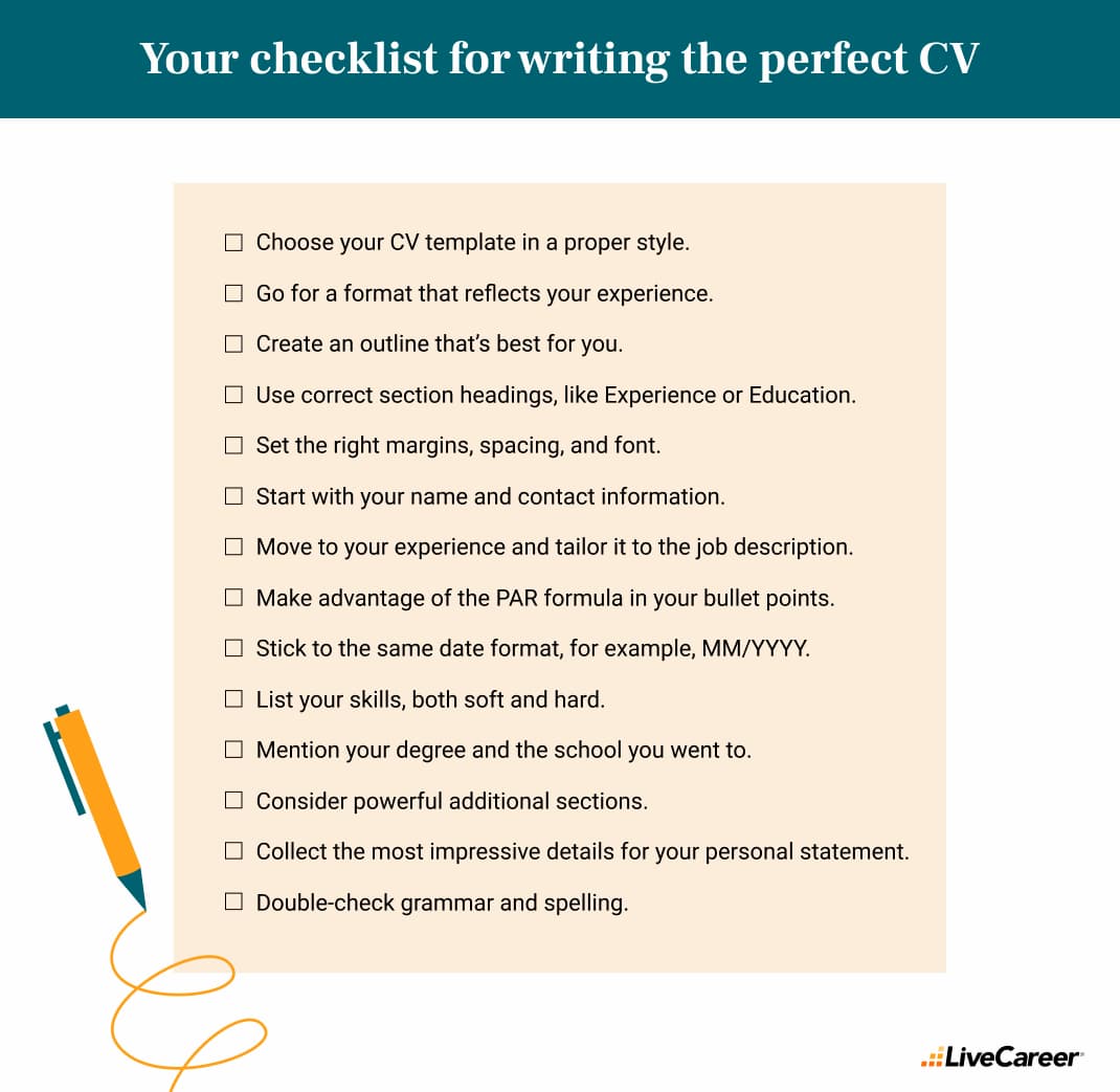 checklista för att skriva det perfekta CV:t