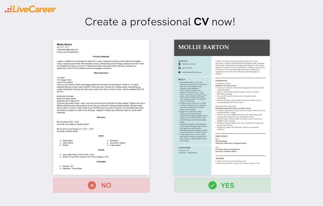 examen på ett cv exempel