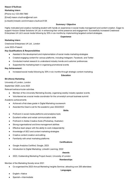 praktik CV exempel