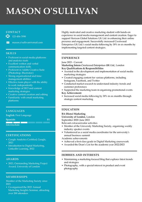 praktik CV exempel