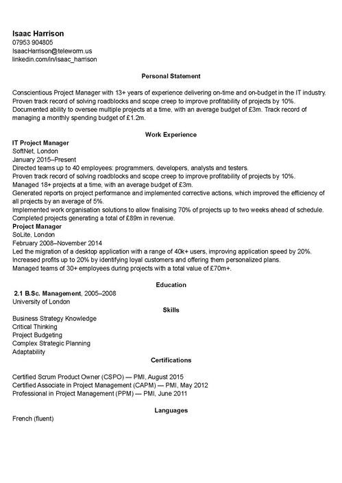 cv byggare