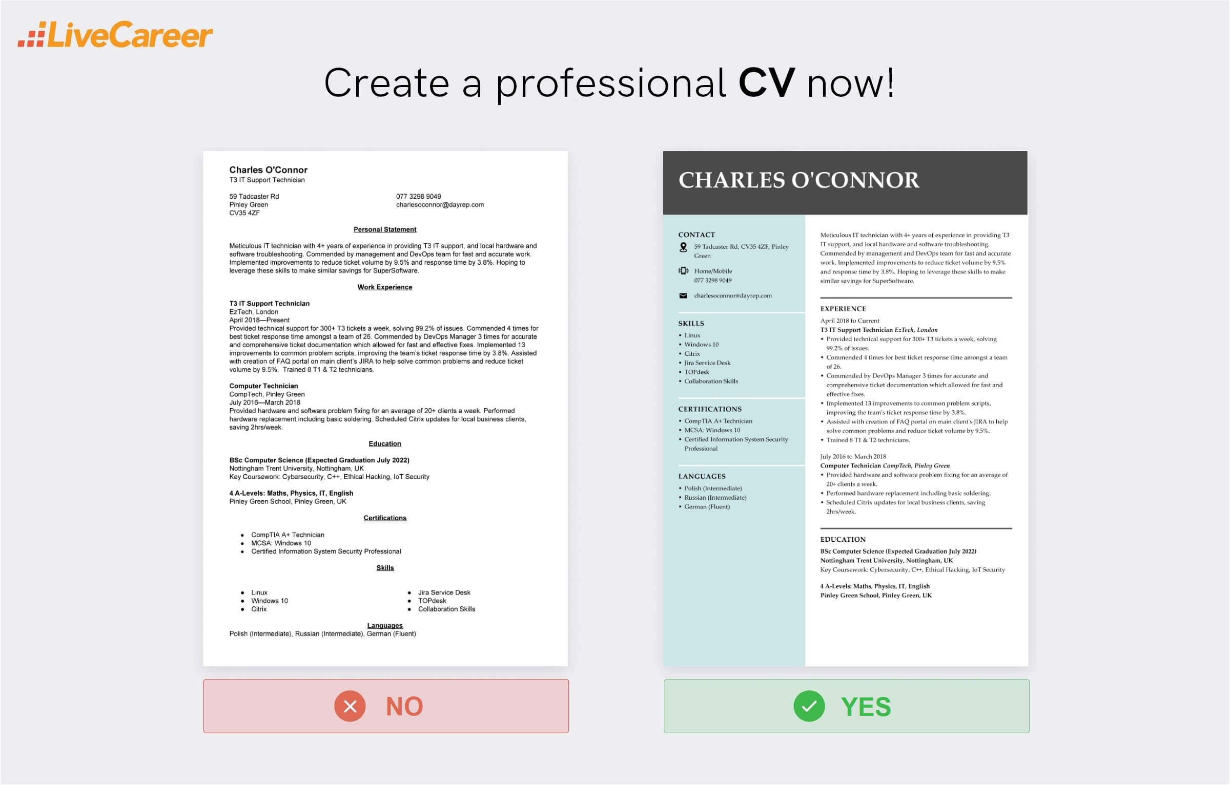 det cv exempel