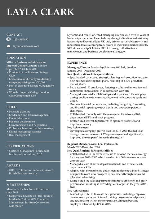 vd CV exempel