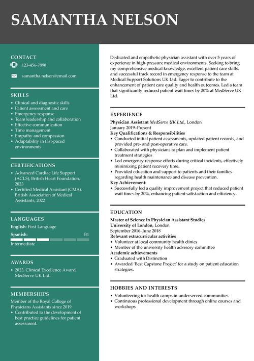 läkare assistent CV exempel